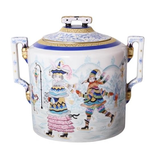 Lomonosov Porcelain Tea Set 4/10 Winter Fun, medium, White, Blue, Gold