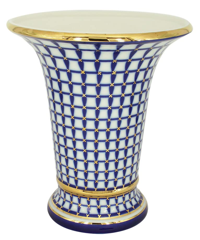 Cobalt Classic Decorative Vase Empire Style Lomonosov Porcelain 22 Karat Gold