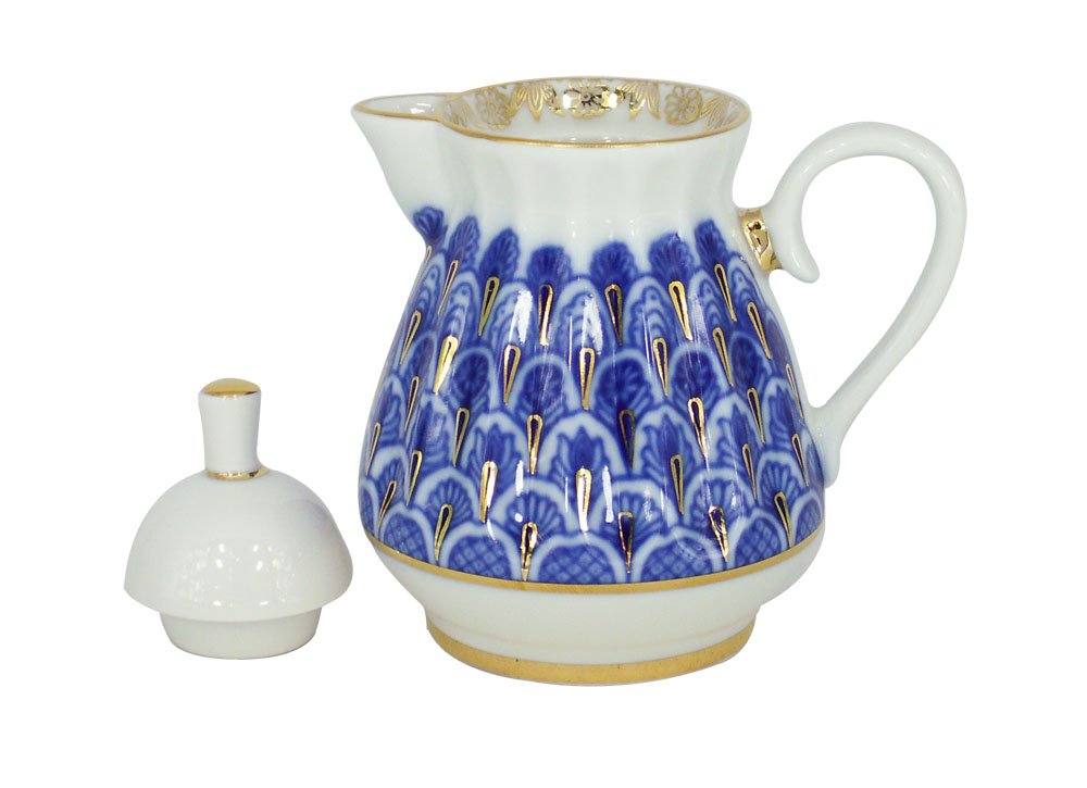 Lomonosov Imperial Porcelain Milk Jar Creamer Radiant Forget me Not 7.4 oz/220 ml