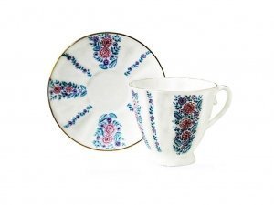 Lomonosov Porcelain White Bone China Coffee/Tea Set 6.8 oz/200 ml Daisies 2pc