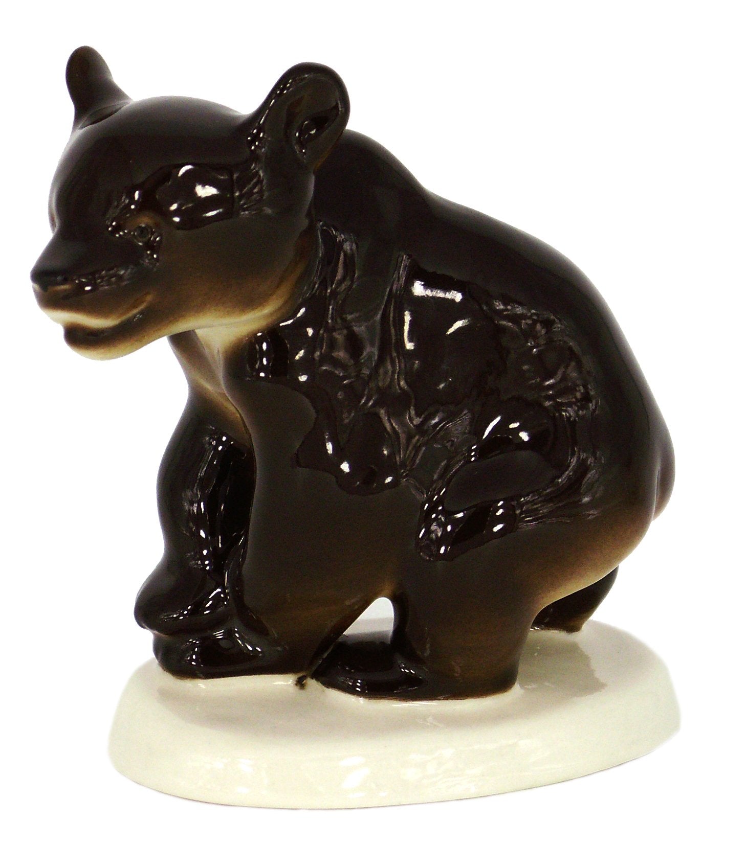 Brown Bear Baby Sitting Lomonosov Porcelain Figurine