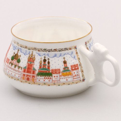 Imperial / Lomonosov Porcelain 'Gold-Domed Moscow' Teacup w/ Saucer