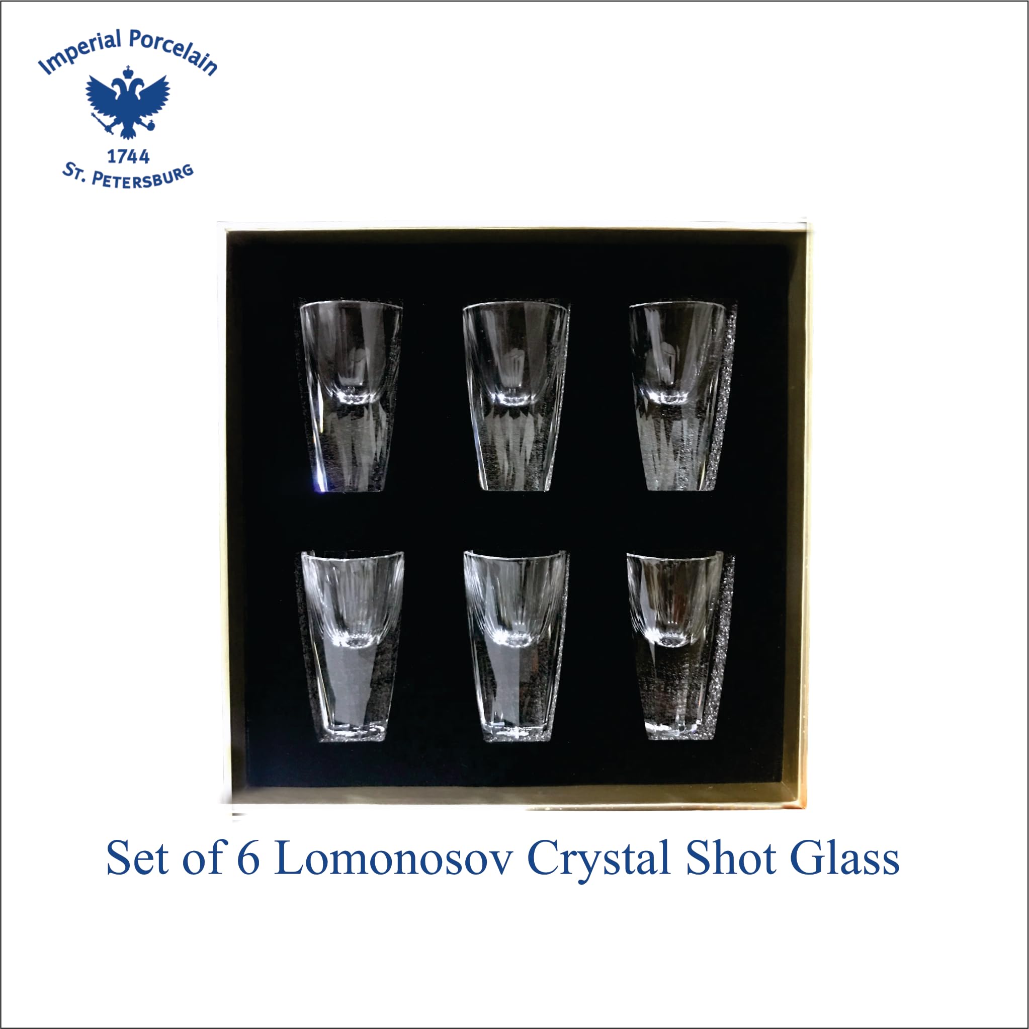 Lomonosov Imperial Porcelain Crystal Shot Glass Set of 6