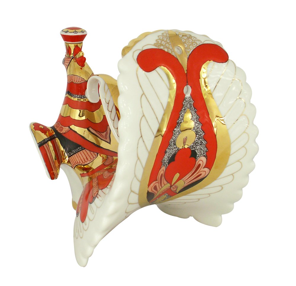 Lomonosov Porcelain Wine Decanter Red Firebird 27 fl.oz/800 ml
