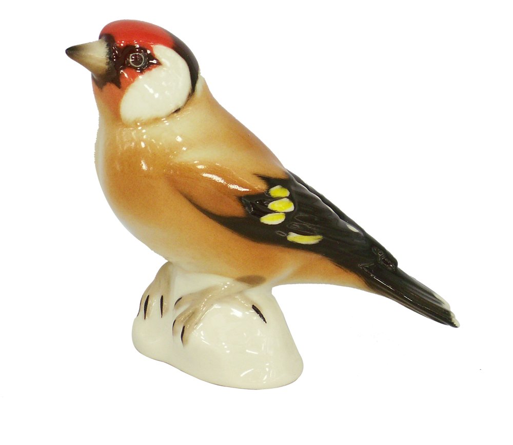 Goldfinch Bird Black-Headed Lomonosov Porcelain Collectible Figurine