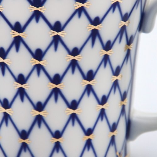 Imperial / Lomonosov Porcelain 'Cobalt Net' Teacup w/ Saucer