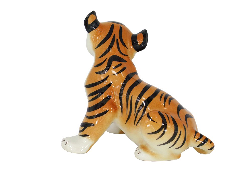 Tiger Cub Sitting Lomonosov Porcelain Collectible Figurine