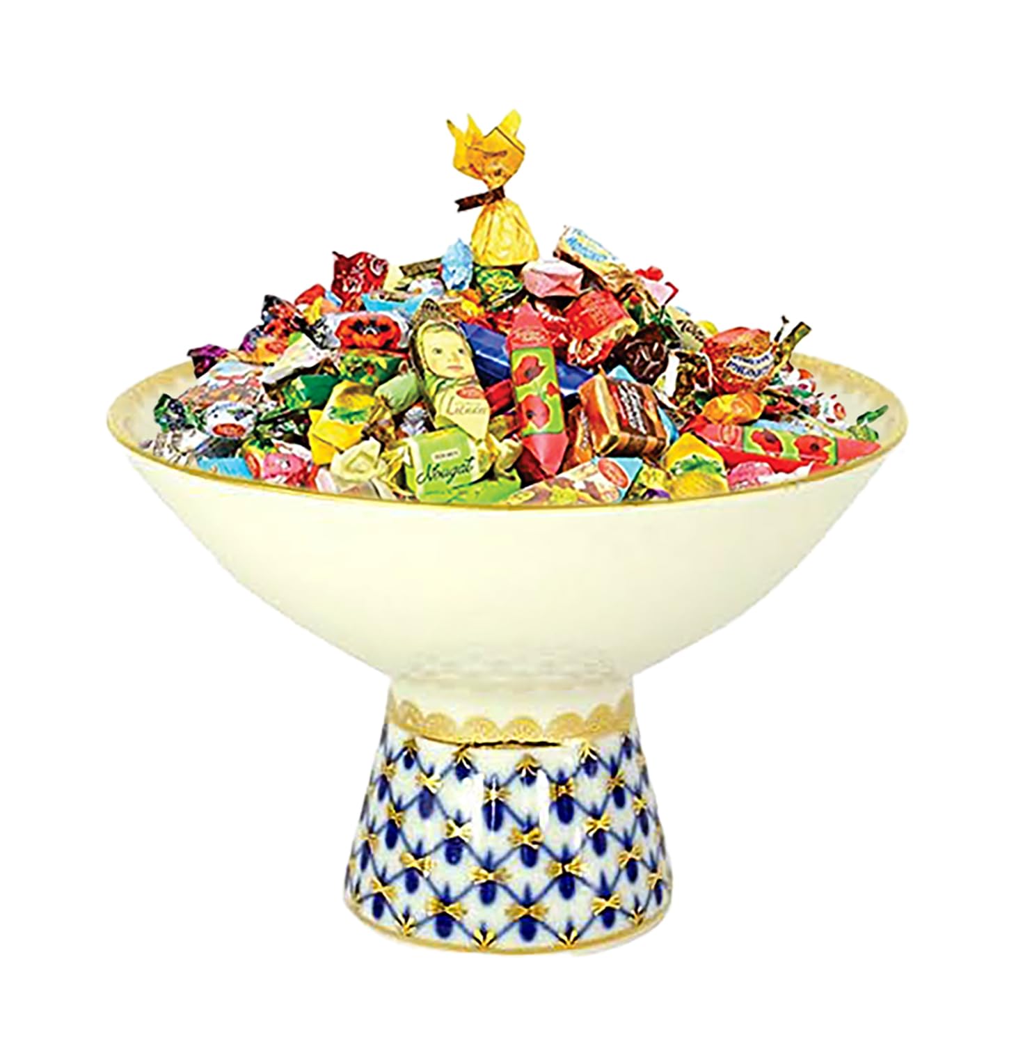 Lomonosov Porcelain Cobalt Net Candy Vase