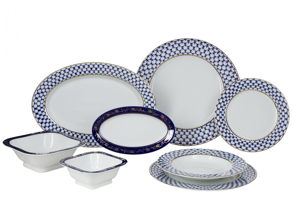 New Enhanced Lomonosov Imperial Porcelain Dinner Set 24 Pieces