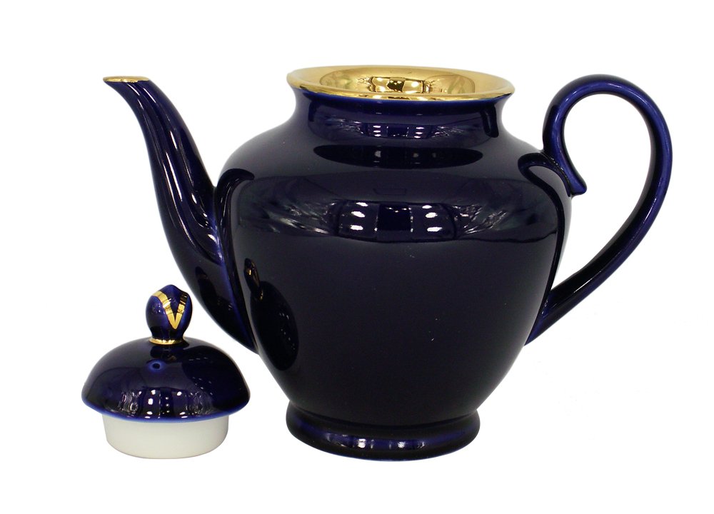 Lomonosov Imperial Porcelain Teapot Spring Dark Night 67.6 oz/2000 ml