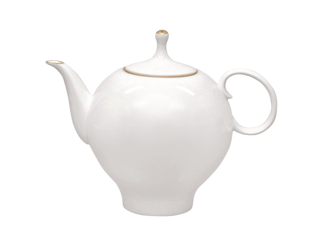 Lomonosov Bone China Porcelain Apple White Tea Set for 6 Golden Edge 20 pc