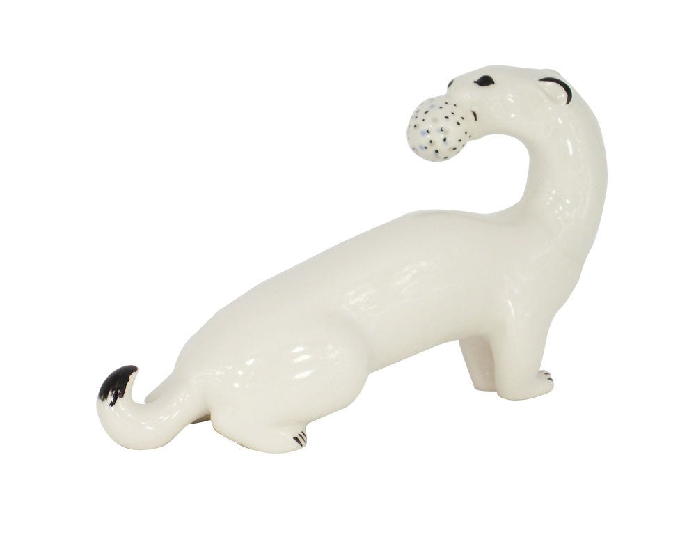 Ermine with Egg White Lomonosov Porcelain Collectible Figurine