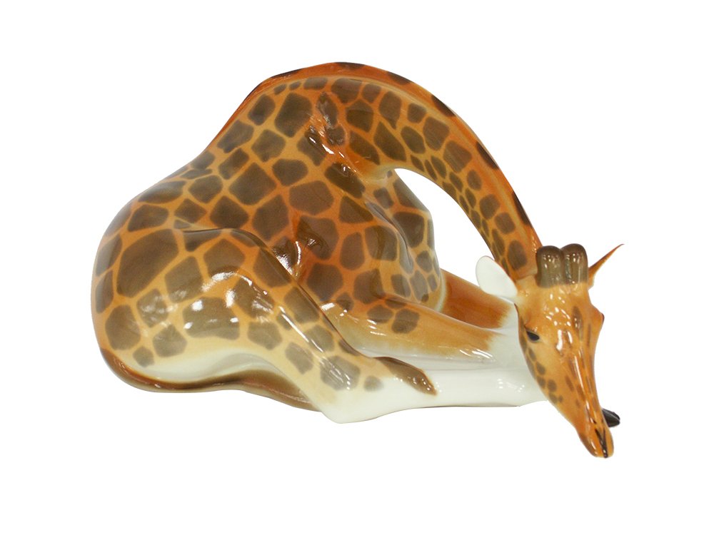 Giraffe Sitting Lomonosov Porcelain Collectible Figurine