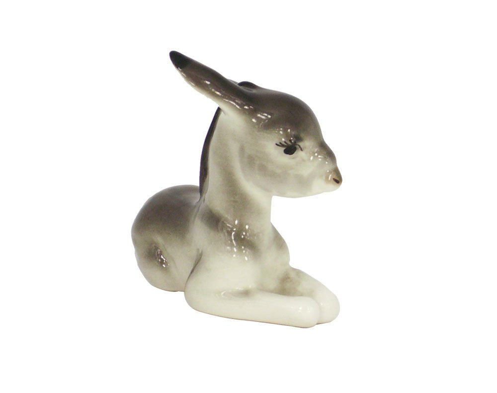 Donkey Gray Lying Lomonosov Porcelain Collectible Figurine