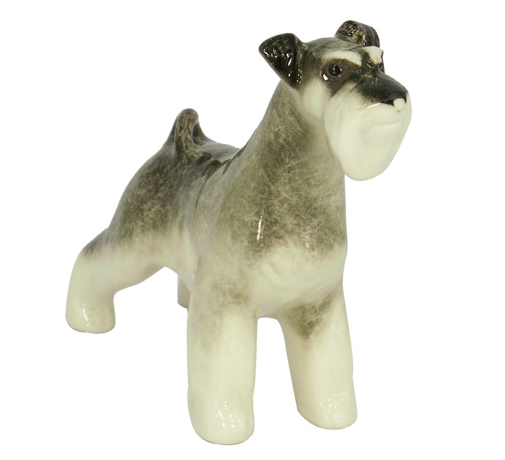 Schnauzer Miniature Dog Standing Lomonosov Porcelain Collectible Figurine