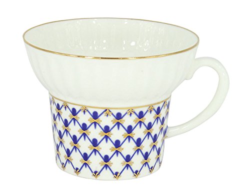 Lomonosov Porcelain Wave Coffee Cup, Saucer and Dessert Plate 3pc