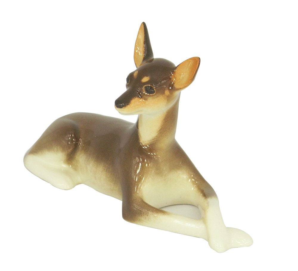 Russian Russkiy Toy Terrier Dog Lomonosov Porcelain Collectible Figurine