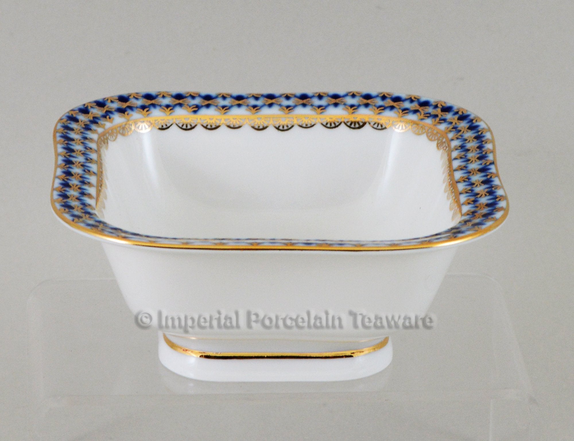 Imperial / Lomonosov Porcelain Cobalt Net 4.5" Salad/Nut dish
