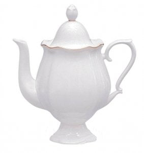 Lomonosov Imperial Porcelain Bone China Coffee Pot Natasha Golden Ribbon 21.3oz/630mll