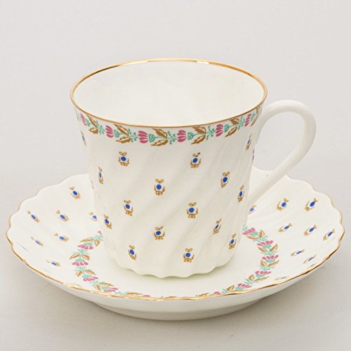 Imperial / Lomonosov Porcelain Coffee Cup w/ Saucer 'Blueberries'