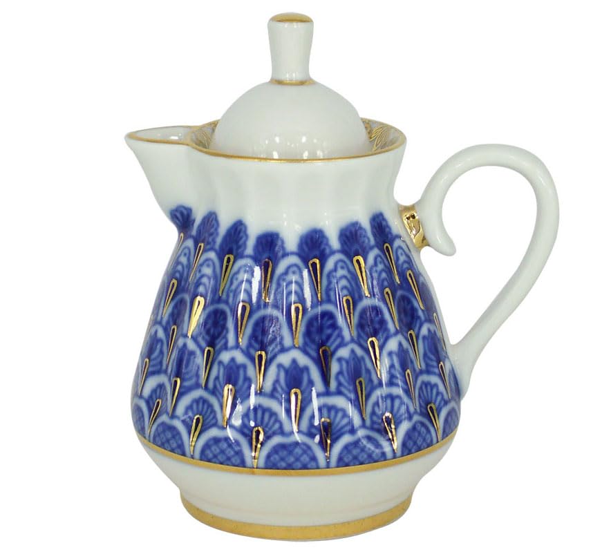Lomonosov Imperial Porcelain Milk Jar Creamer Radiant Forget me Not 7.4 oz/220 ml