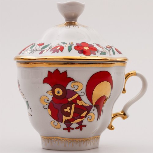 Imperial / Lomonosov Porcelain Souvenir Teacup w/ Saucer and Lid