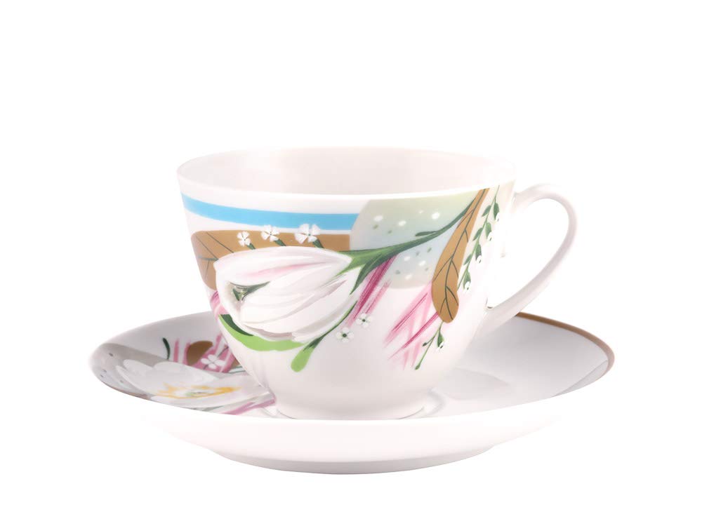 Lomonosov Imperial Porcelain Tea Set 3pc The Smell of Spring