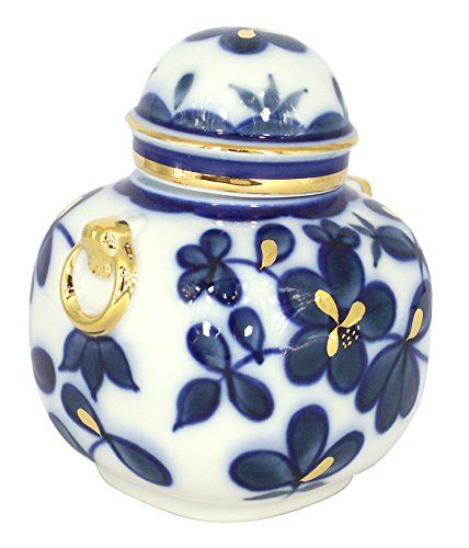 Lomonosov Porcelain Tea Caddy Cobalt Garden