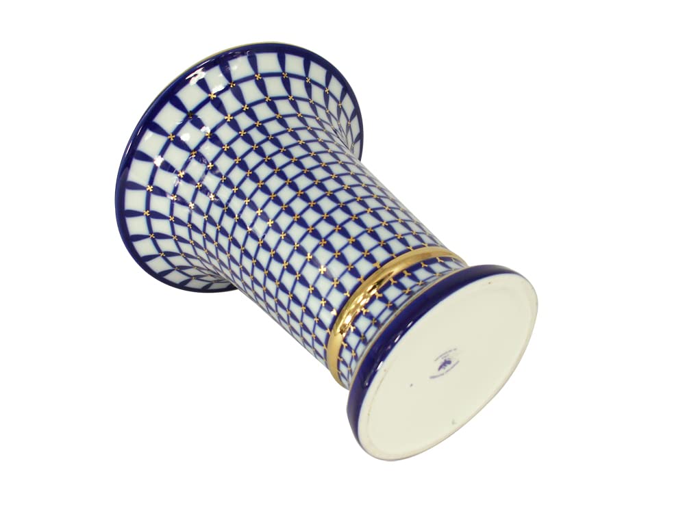 Cobalt Classic Decorative Vase Empire Style Lomonosov Porcelain 22 Karat Gold