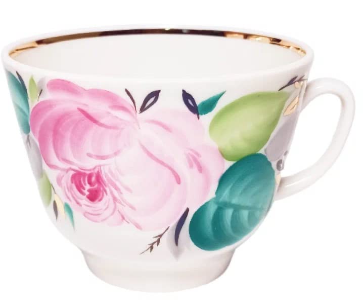 Lomonosov Porcelain Tea Set Cup and Saucer Love 12.7 oz/375 ml