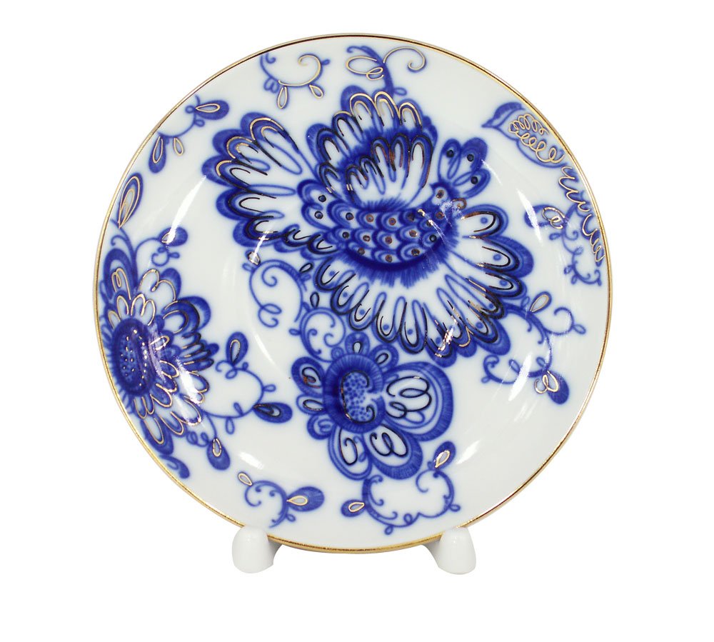 Lomonosov Porcelain Set Singing Garden 2pc Cup and Saucer 7.8 fl.oz/230 ml