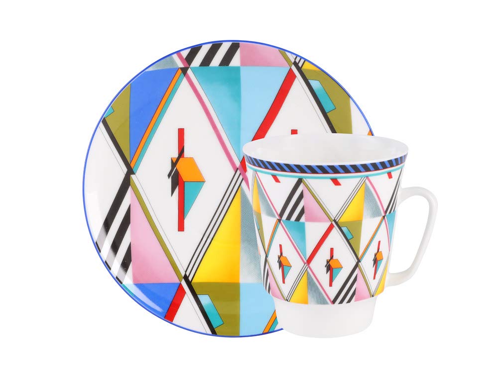 Lomonosov Bone China Cup and Saucer May Motion-3 5.6 fl.oz/165 ml 2 pc