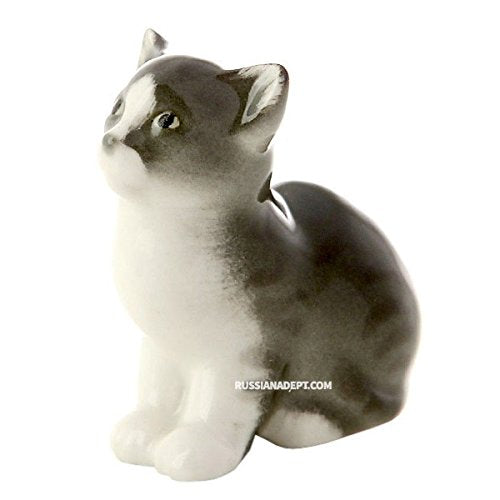 RussianAdept.com Figurine of Porcelain Kitten Tishka Imperial Porcelain Factory