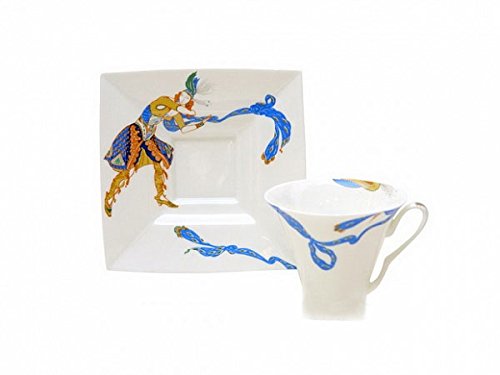 Lomonosov Porcelain Bone China Cup and Saucer Indian Dance 8.45 oz/250 ml