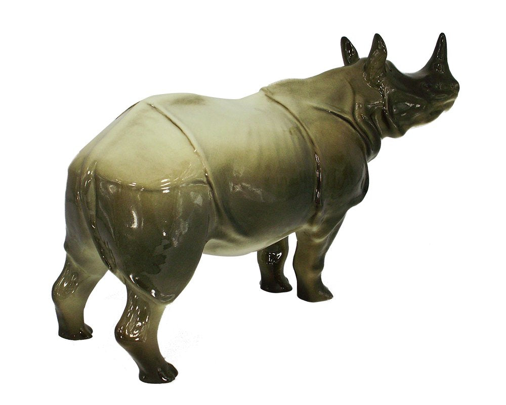 Rhinoceros Hand Painted Fine Russian Porcelain from Lomonosov
