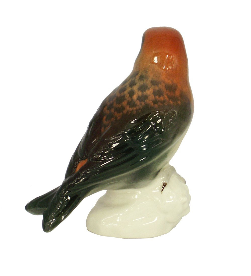 Crossbill Bird Red Lomonosov Porcelain Collectible Figurine