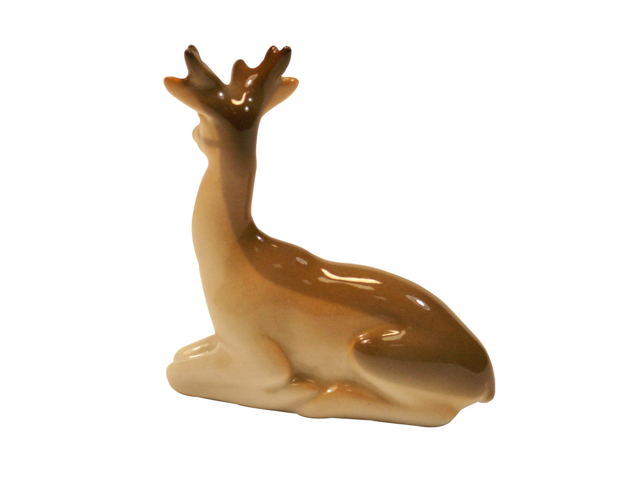 Deer Recumbent Tiny Lomonosov Porcelain Collectible Figurine