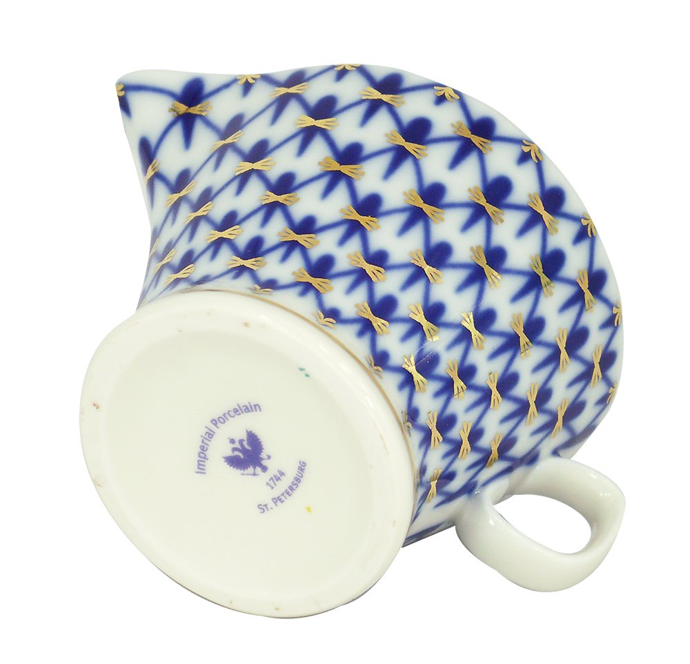 Lomonosov Porcelain Gravy Boat Youth Cobalt Net 5.1 fl.oz/150 ml