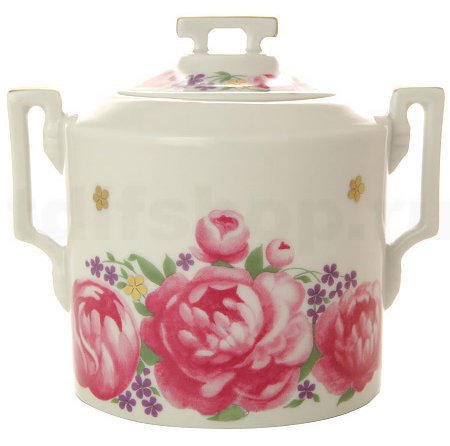 Lomonosov Porcelain Tea Set 6/20 Romantic Date: Tea Pot, Sugar Bowl, 6 Cups with Saucers, 6 Cake Plates