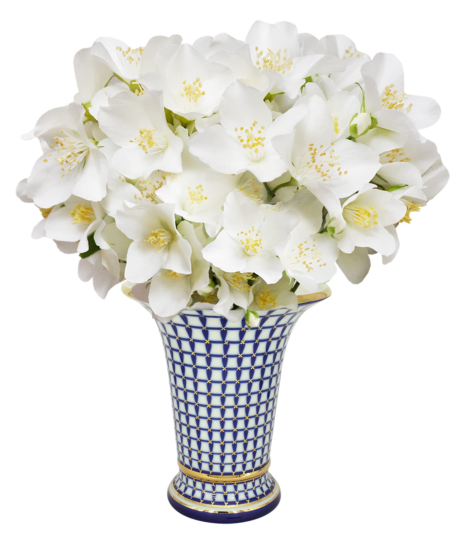 Cobalt Classic Decorative Vase Empire Style Lomonosov Porcelain 22 Karat Gold