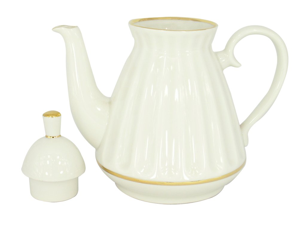 Lomonosov Imperial Porcelain Tea Pot Snow White Radiant 5 cups 25 oz/750 ml