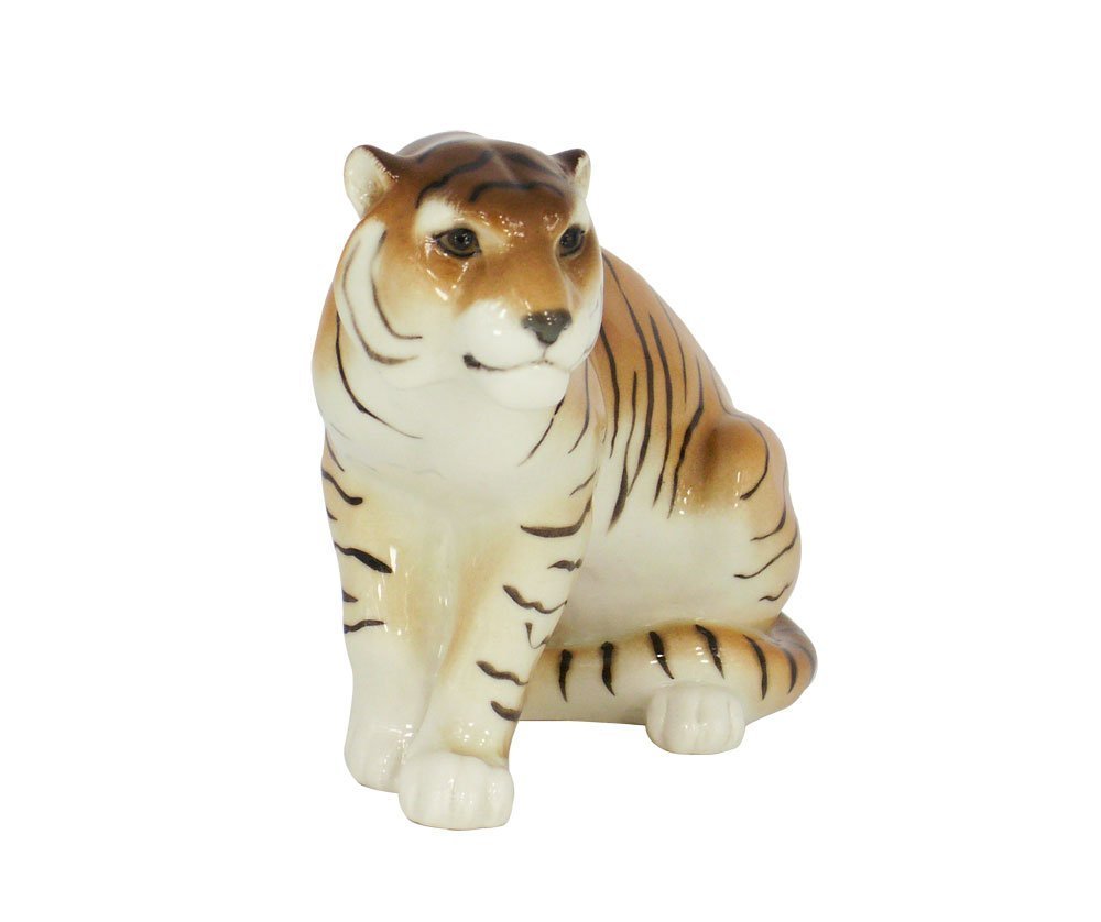 Tiger Sitting Lomonosov Porcelain Collectible Figurine