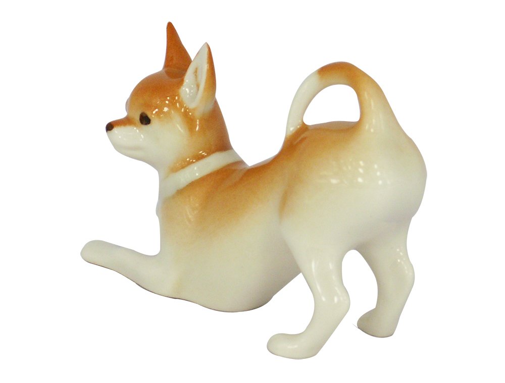 Chihuahua Dog Playing Lomonosov Porcelain Collectible Figurine