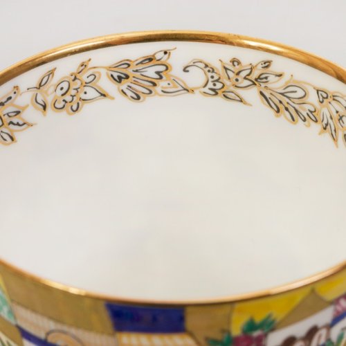 Imperial / Lomonosov Porcelain 'White Cabins' Teacup w/ Saucer
