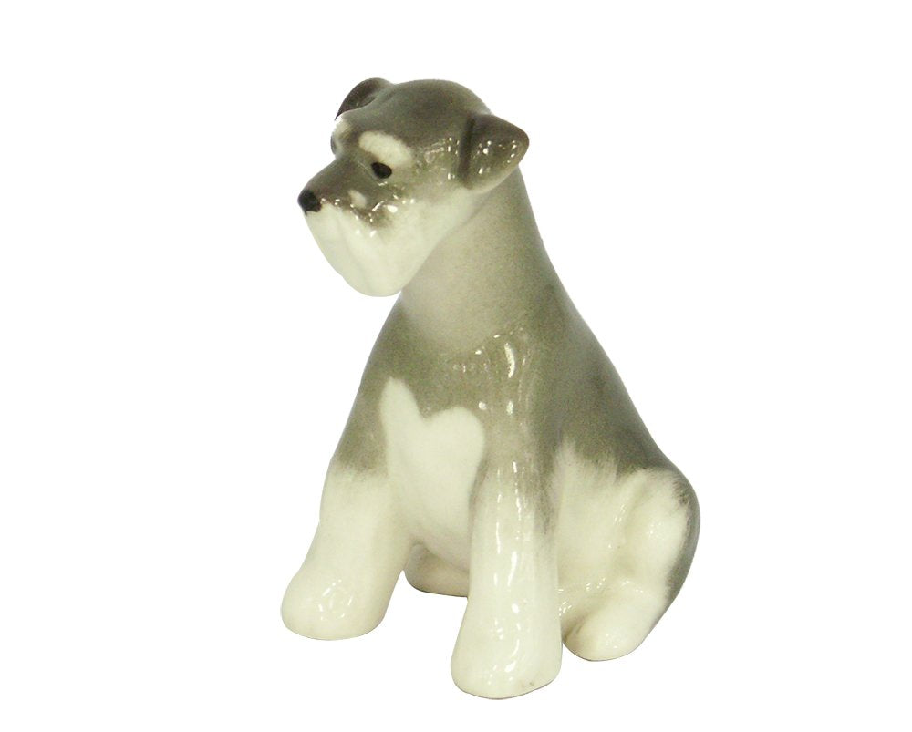 Schnauzer Miniature Dog Puppy Sitting Lomonosov Porcelain Collectible Figurine