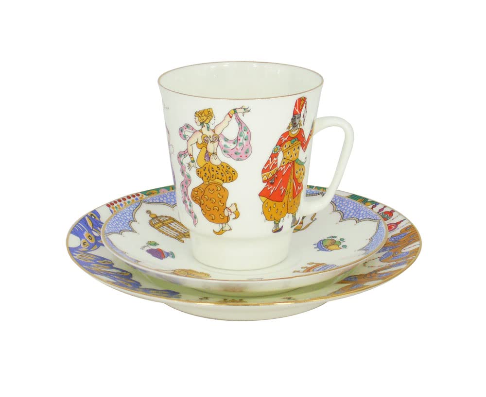 Lomonosov Porcelain Bone China Cup Set May Ballet Scheherazade 5.6 oz/165 ml