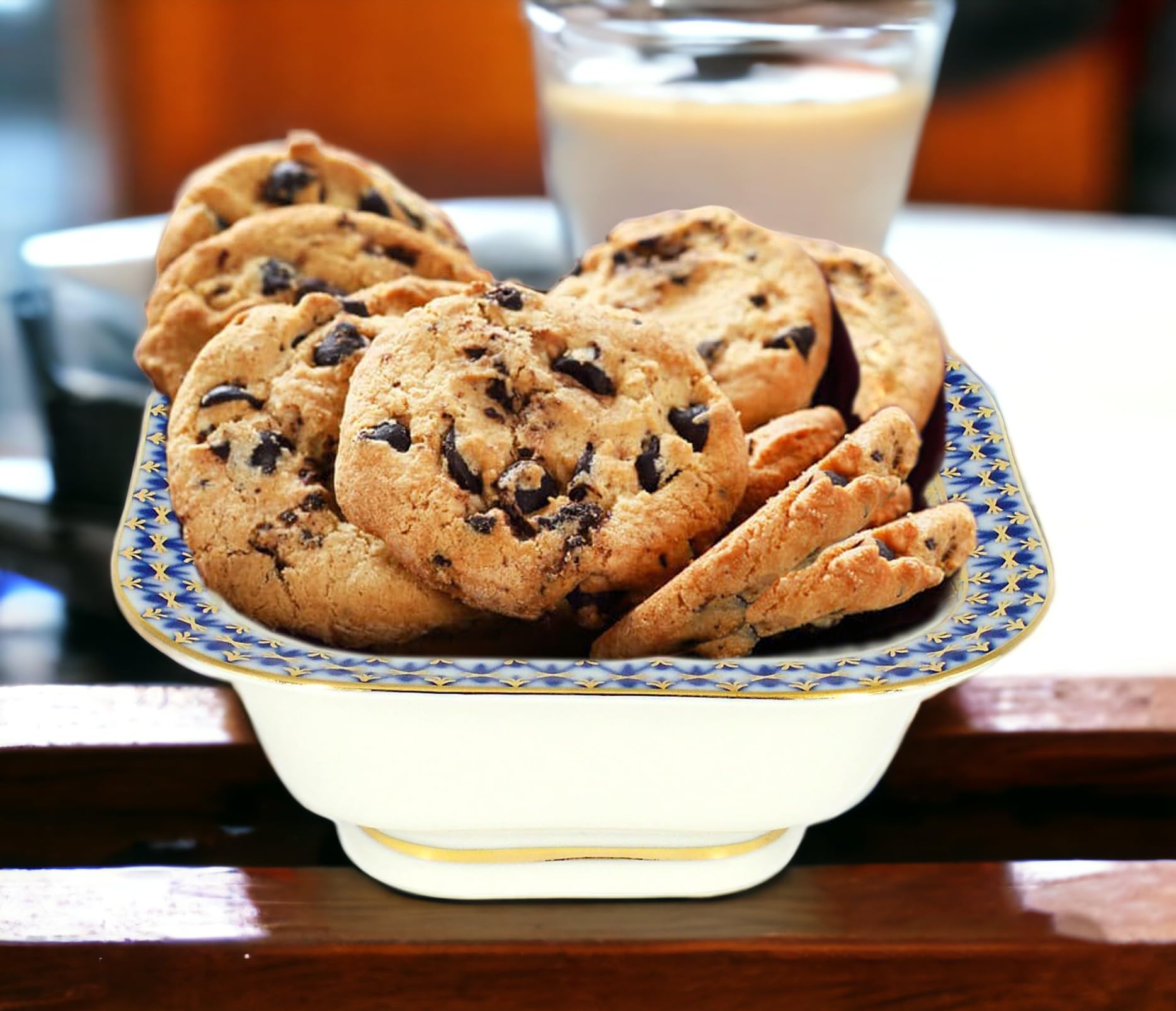 Lomonosov Porcelain Cobalt Net Cookie Jar Candy Bowl 23.7 fl.oz/700 ml