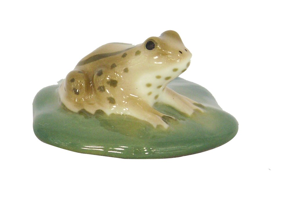 Frog Green on the Water-lily Leaf Lomonosov Porcelain Collectible Figurine