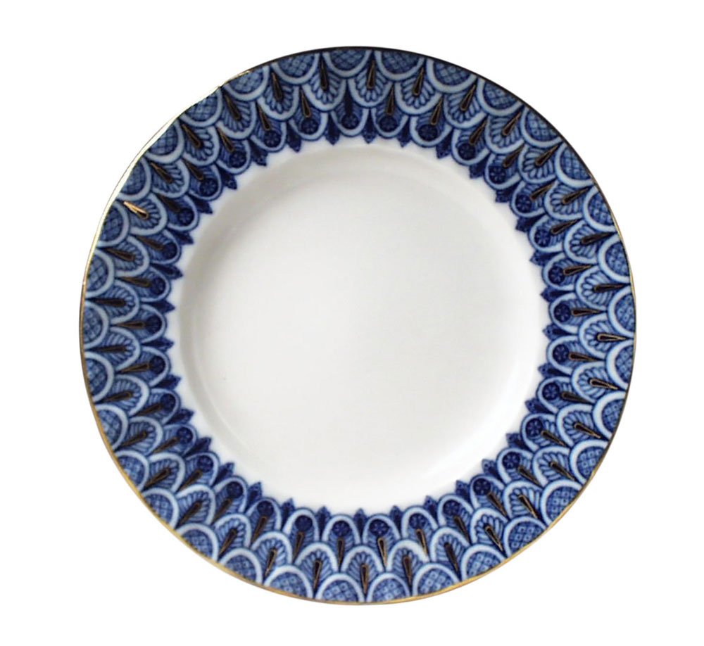 Lomonosov Porcelain Cake Dessert Plate Forget Me Not 7 inches