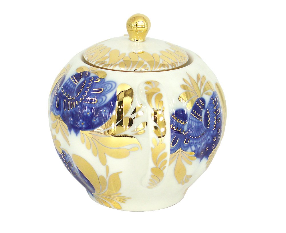 Lomonosov Porcelain Sugar Bowl Tulip Golden Garden 15 oz/450 ml